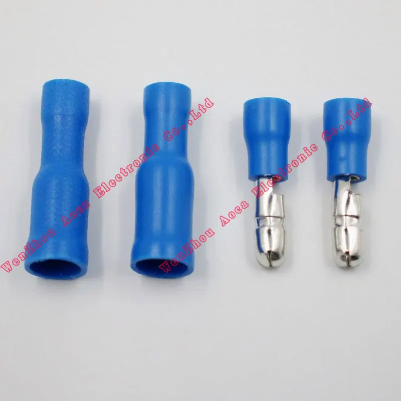 Imagem -02 - Conector Bullet Isolado Conector Azul Masculino e Feminino para Terminais de Crimpagem com Cabo