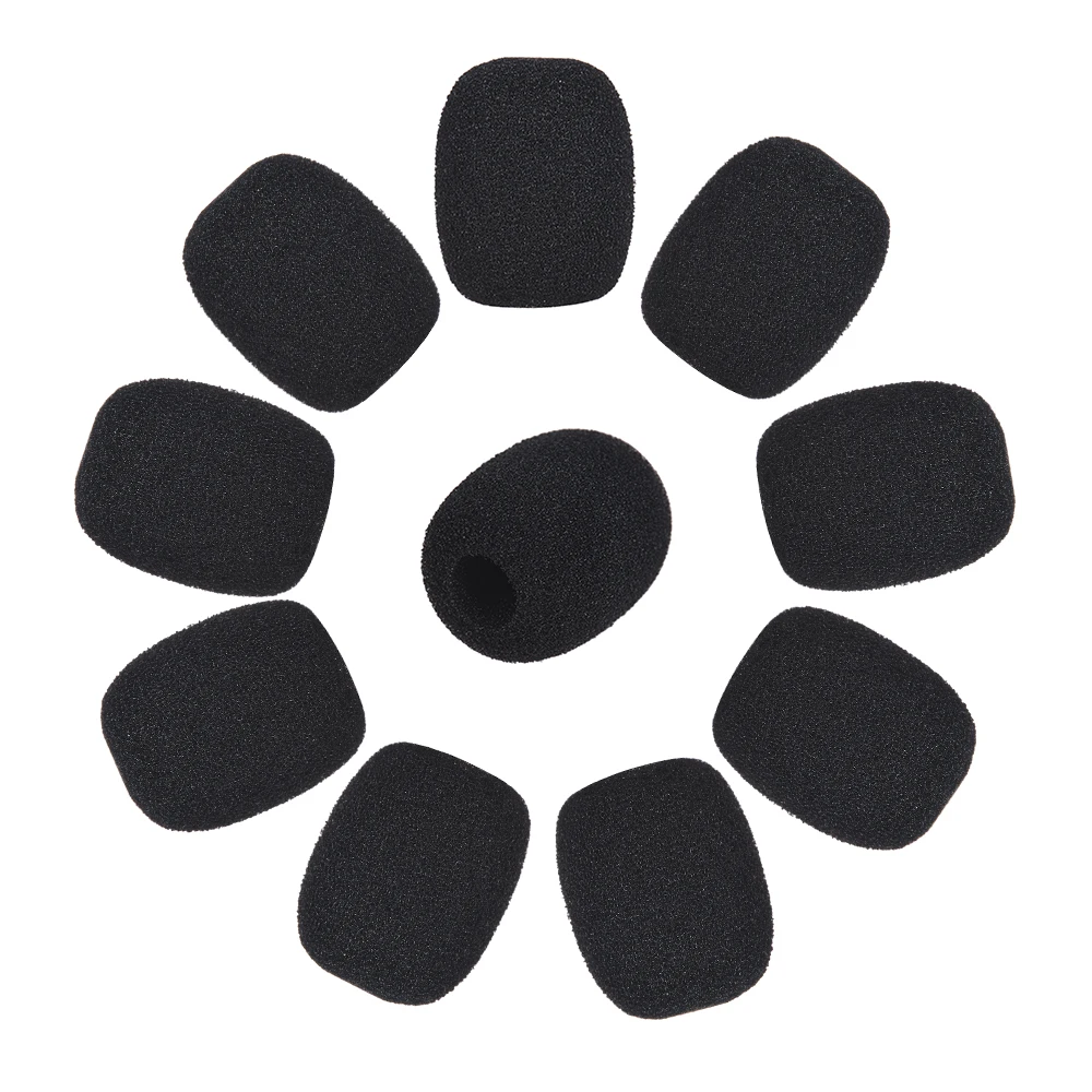 Immagine 5: Mini Mikrofon Parabrezza Risvolto Cuffia Microfono Microfono Copertura in schiuma Nero Confezione da 10