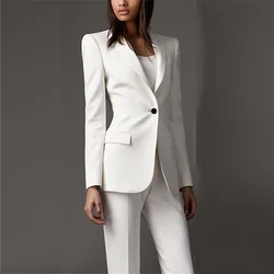 Smokings 2 Pièces sur Mesure Blanc pour Femme, Tenue de Bureau Formelle, à la Mode