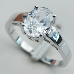 White Crystal Zircon 925 Sterling Silver Wedding Party Attractive Design Ring Size 5 6 7 8 9 10 11 12 PR13 Min order is $10