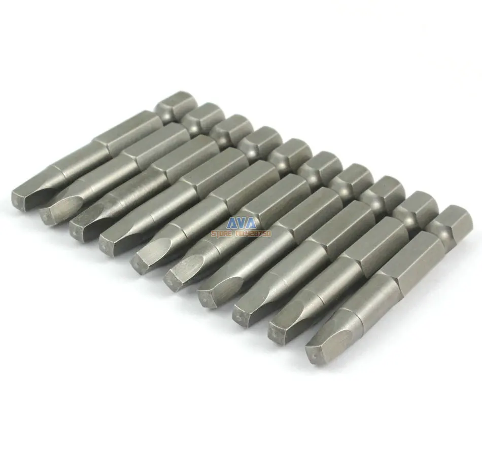 10 Pieces Magnetic 3.4x3.4mm Square Head Screwdriver Bit S2 Steel 1/4