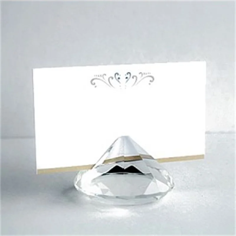 

12PCS/LOT 50mm Wedding Gifts Crystal name Card Holder Favors for Table Decoration