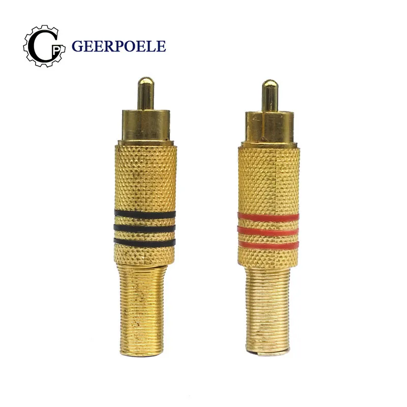 

2 pcs/lot Gold Plating RCA Male And Female AV Audio Plug Connector Housing Stereo Plug Channel Headphone Dual DIY