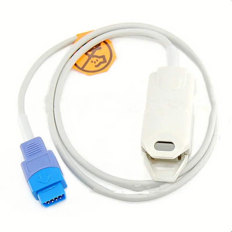 Compatible for GE TRUSIGNAL/DATEX, OHMEDA Adult Fingerclip Spo2 Sensor ,Oximeter Probe Sensor,Oxygen Sensor TPU 1M/3ft