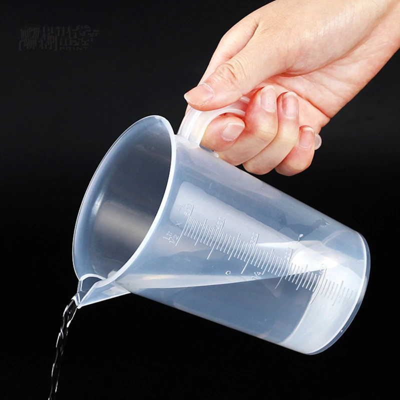 1Pc Kitchen Measuring Cup 500/1000ml PP Plastic Cone Measuring Cup Round Digital Thick Handle Kichen Tool For Cooking