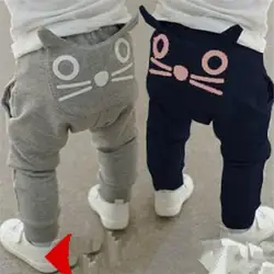 NEW children boys Girls autumn pants Cartoon Cat baby harem pants kids clothes kids pants trousers pantalon garcon 1-4 years