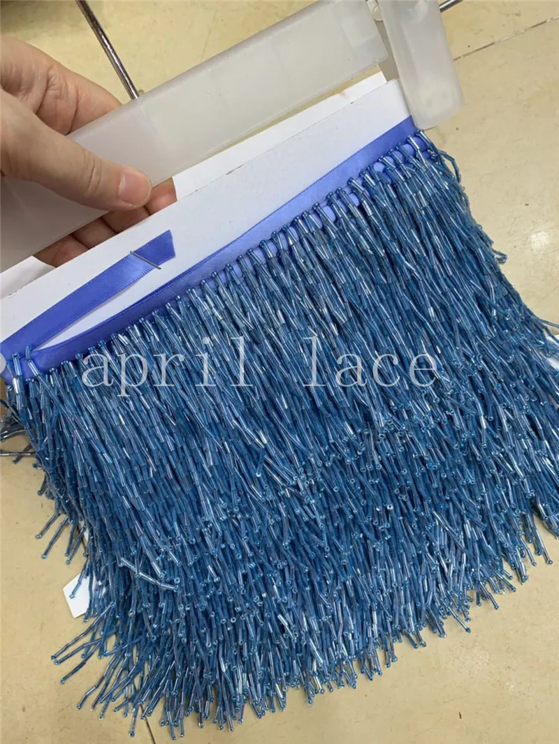 ss003# 10 yards /bag blue color 9 cm width ribbon fringe tassel for bridal gown wedding/dress decoration