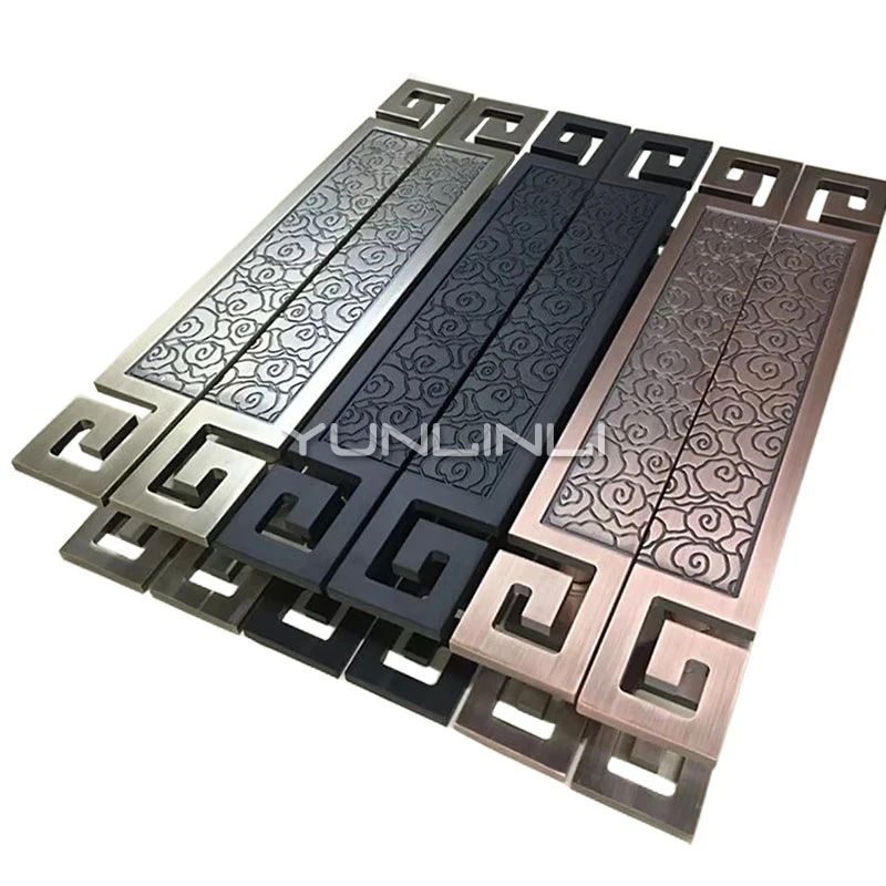 Door Handle Chinese Retro Style Door Handle Bronze Black Color Hotel Building Stainless Steel Door Glass Door Wooden