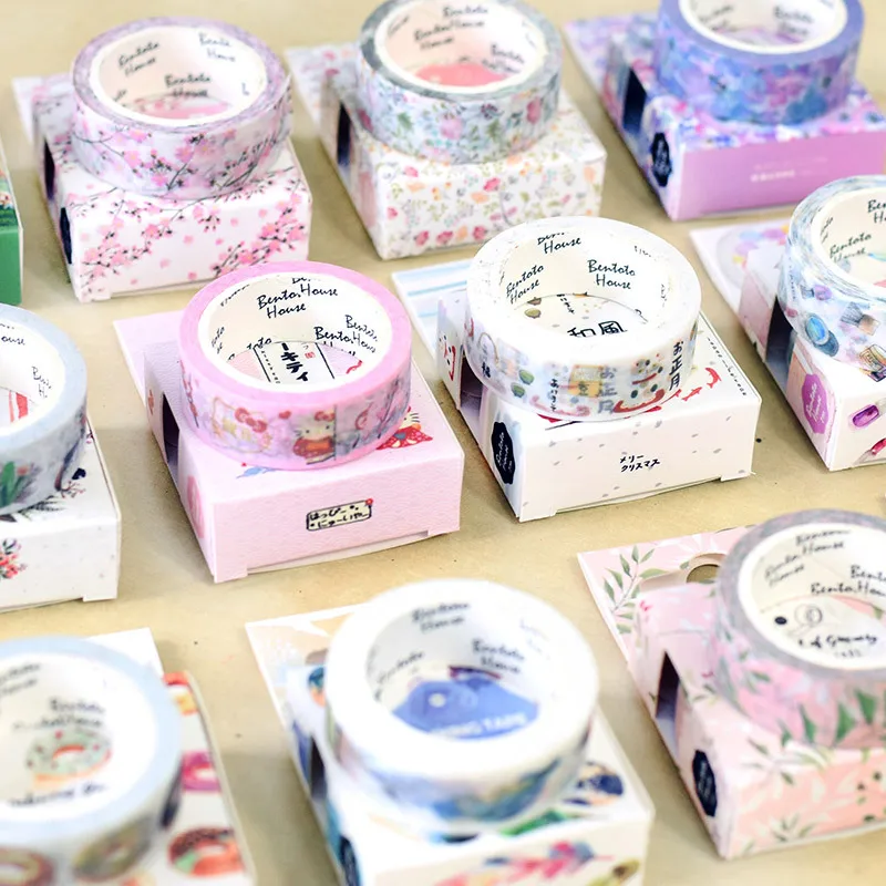 15mm * 7m Japanse Washi Masking Tape Flamingo bloem Papier Masking Tapes Washi Tape DIY Scrapbooking Sticker