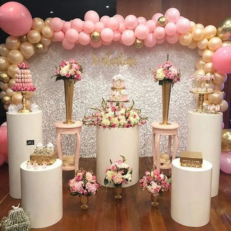 Estante de soporte de metal para pastel de bodas, florero de pedestal de exhibición de flores, artesanías, accesorios de cumpleaños y baby shower