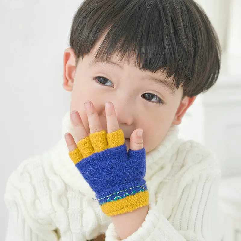 

2016 Fashion Gloves children Mitten Warmer unisex boys and gils Pretty Stylish Winter Glove Fingerless Gloves