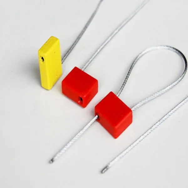 Wholesale 10pcs Square flat head Wire seals Cable Ties Container Tanker Wire  Seal Yellow & Red Steel wire seal