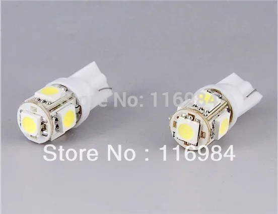 2pcs/lot x W5W  T10 5050 5 SMD LED White BLUE RED GREEN Light Car Side Wedge Tail Light Lamp Bright