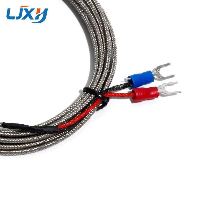 LJXH 1mm Diameter Probe K-Type Thermocouple 2-wires Temperature Sensors 2-Terminals 1m/2m/3m/4m/5m Thermocouple