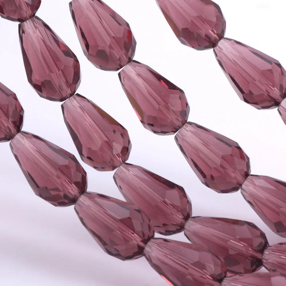 

10*15mm 30pcs/lot Waterdrop Faceted Austrian Crystal Beads Grape Purple Teardrop Glass Beads For Jewelry Making Bracelet