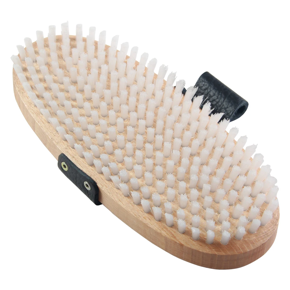 XCMAN Da Corsa Ovale Da Sci Ceretta Brush Nature Legno di Faggio Ottone Nylon Crine di Cavallo Con Nizza Cinturino In Pelle