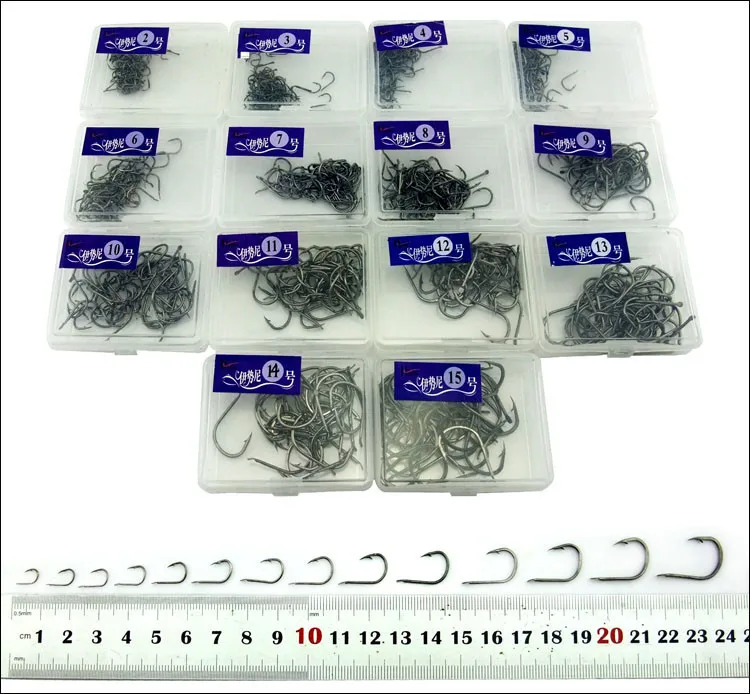 50-70pcs Carbon Steel Fishing 1box/lot Fish Hooks High  WANSHI-Black Carp Fishing Tackle