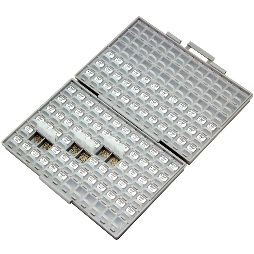 AideTek New SMD/SMT 0805 capacitor box kit in 102value 102Vx50pcs X7R NPO Y5V YAGEO capacitors assortment box kit platics C0850