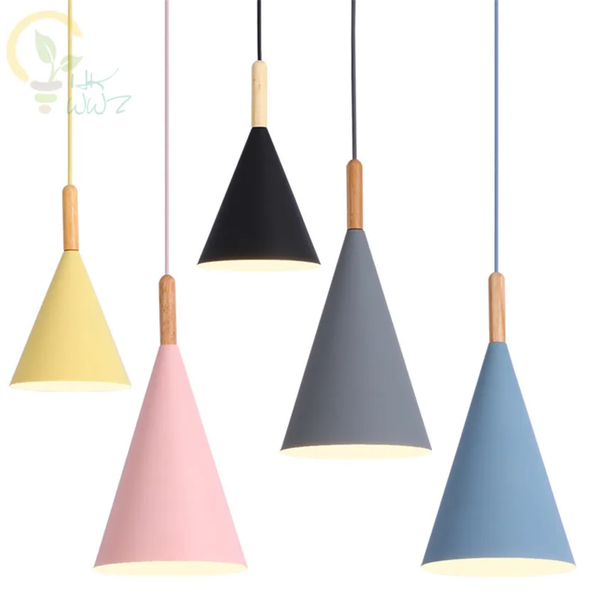 

7 Colours Nordic Led Pendant Lights Restaurant bar Lighting Fixtures Modern bedroom study Pendant lamps Bedside Hanging lamps