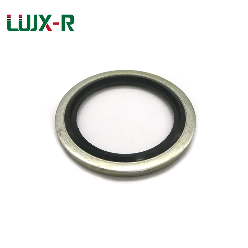LUJX-R Carbon Steel Galvanizing+NBR Combined Bonded Washer BS/A Rubber Gasket Rings G1/8,G1/4 British System/BSP Screw Plug Seal