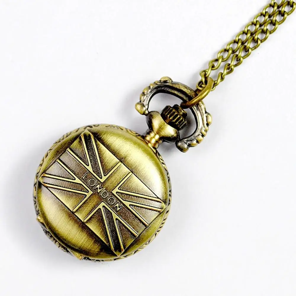 Trend retro black crown pocket watch hollow back personality fashion pocket watch trend pocket watch with necklace