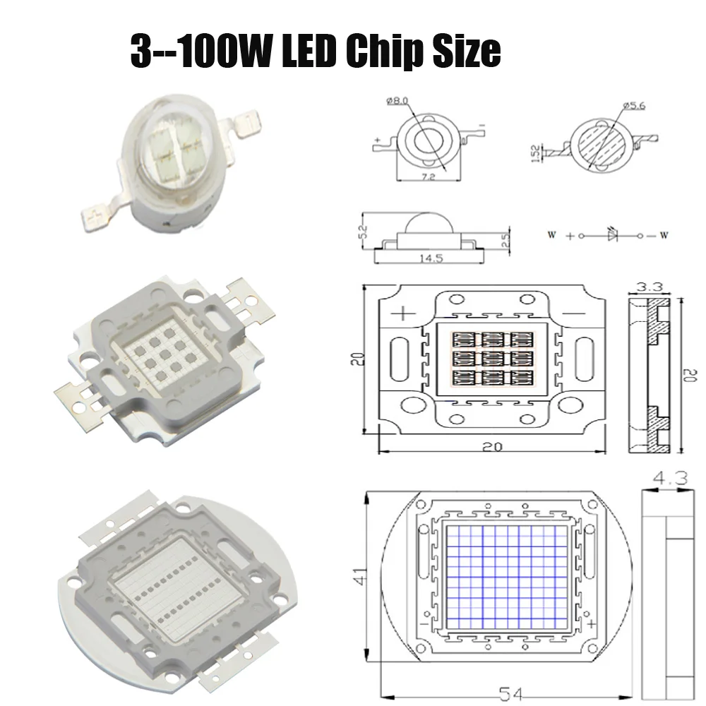 High Power LED UV 360Nm 370Nm 390Nm 400Nm 410Nm 3-100WLED Chip  Lamp beads For 370-375Nm Workshop disinfection, nail art light