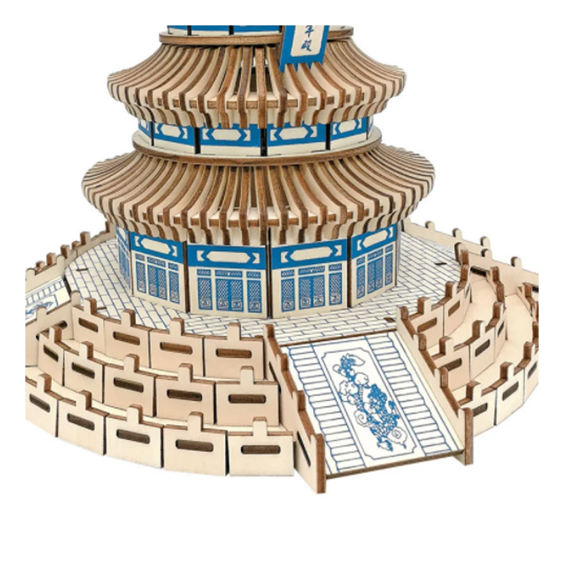 DIY chinesisches Gebäude Modell Tempel des Himmels 3d Holz puzzle Spielzeug-Holz Kit Puzzle Spiel Montage Spielzeug Geschenk p35