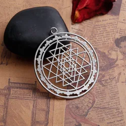 DoreenBeads Copper silver color Gold Sri Yantra Meditation Hollow Pendants DIY Jewelry Components 45mm x 40mm(1 5/8