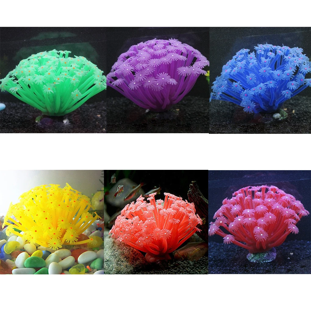 Artificial Sea Anemone Aquarium Decoration Imitated Coral Ornaments Underwater Aquatic Decor For Fish Tank Aquarium Decoration