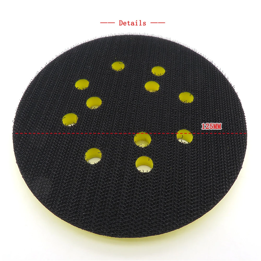 POLIWELL 5 inch 125mm 8 Holes 3 4 Nails Backing Pad Hoop & Loop Sanding Pads for Sanding Disc Holder Power Sander Polisher Tools