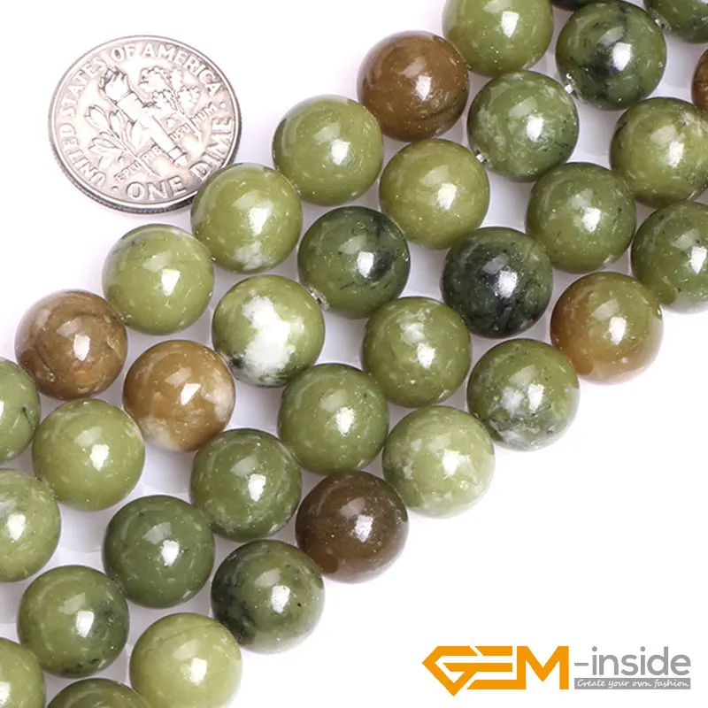 8mm 10mm Natural Round Green Canada Jades Jadeite Stone Gem Stone Semi Precious Beads Loose Beads For Jewelry Making Wholesale