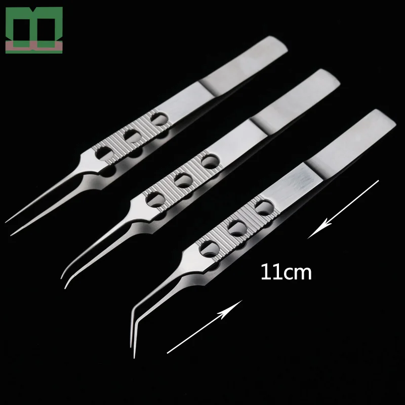 Doppia palpebra utensili in acciaio inox intraoculare microforceps Grasso pinzette Mediche pinze oftalmici pinze