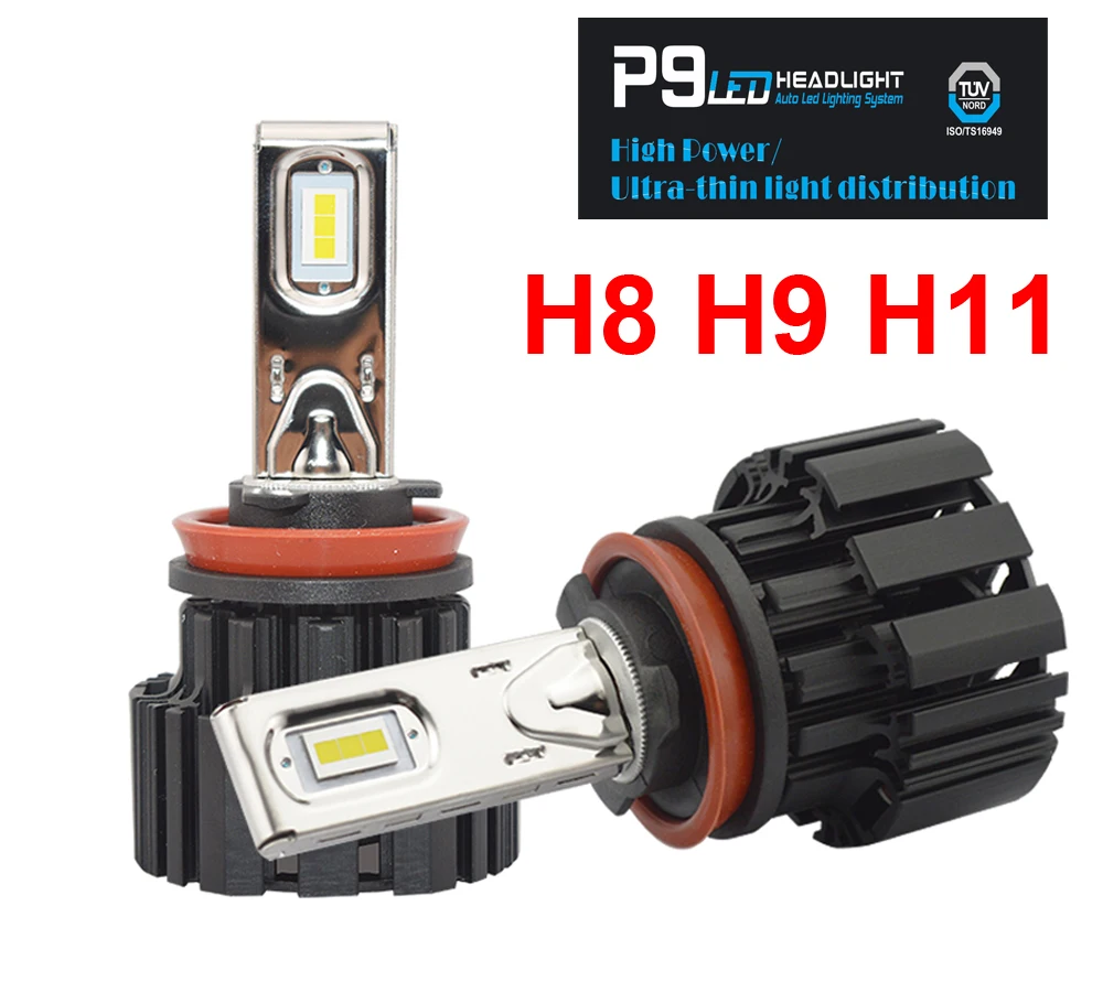 

1 Set H8 H9 H11 H16(JP) 100W 13600LM P9 LED Headlight 2.5MM Ultra Thin FLIP Chips Power White 6000K All-in-one Driving Lamp Bulb