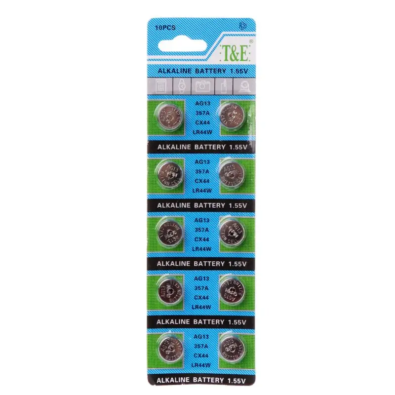 2022 New 10PCS Alkaline Battery AG13 1.5V LR44 386 Button Coin Cell Watch Toys Batteries Control Remote SR43 186 SR1142 LR1142