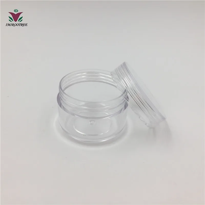 50pcs/lot 15ml transparent nail powder jar, loose powder jar, plastic sample jar, 15g PS clear jar cosmetic packing