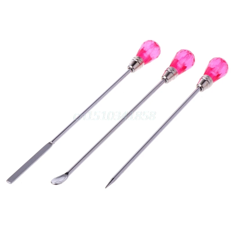 JAVRICK 3Pcs Muddler Poke Needle Spoon Tool Set For Silicone Resin Mold Jewelry Making