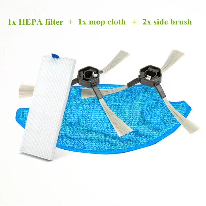 Side Brush HEPA filter Mop cloth for Dibea d900 D960 robot Vacuum Cleaner Parts Accessories