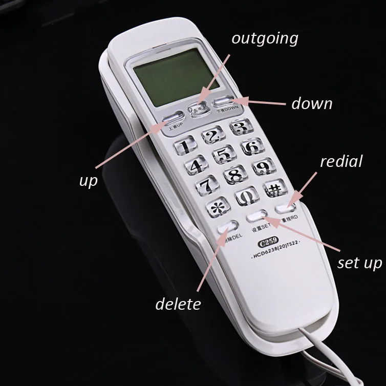 Wall Mounted Fixed Desktop Telephone Corded Phone portable Landline Table For Home Hotel office Small Extension caller ID T256