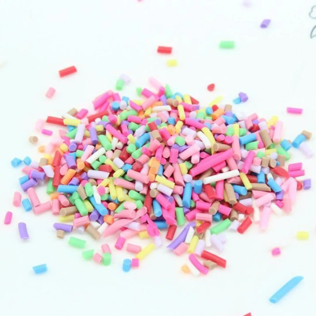 New 50g 2-6mm Fake Sprinkles Faux Chocolate Topping Candy Flakes Polymer Clay