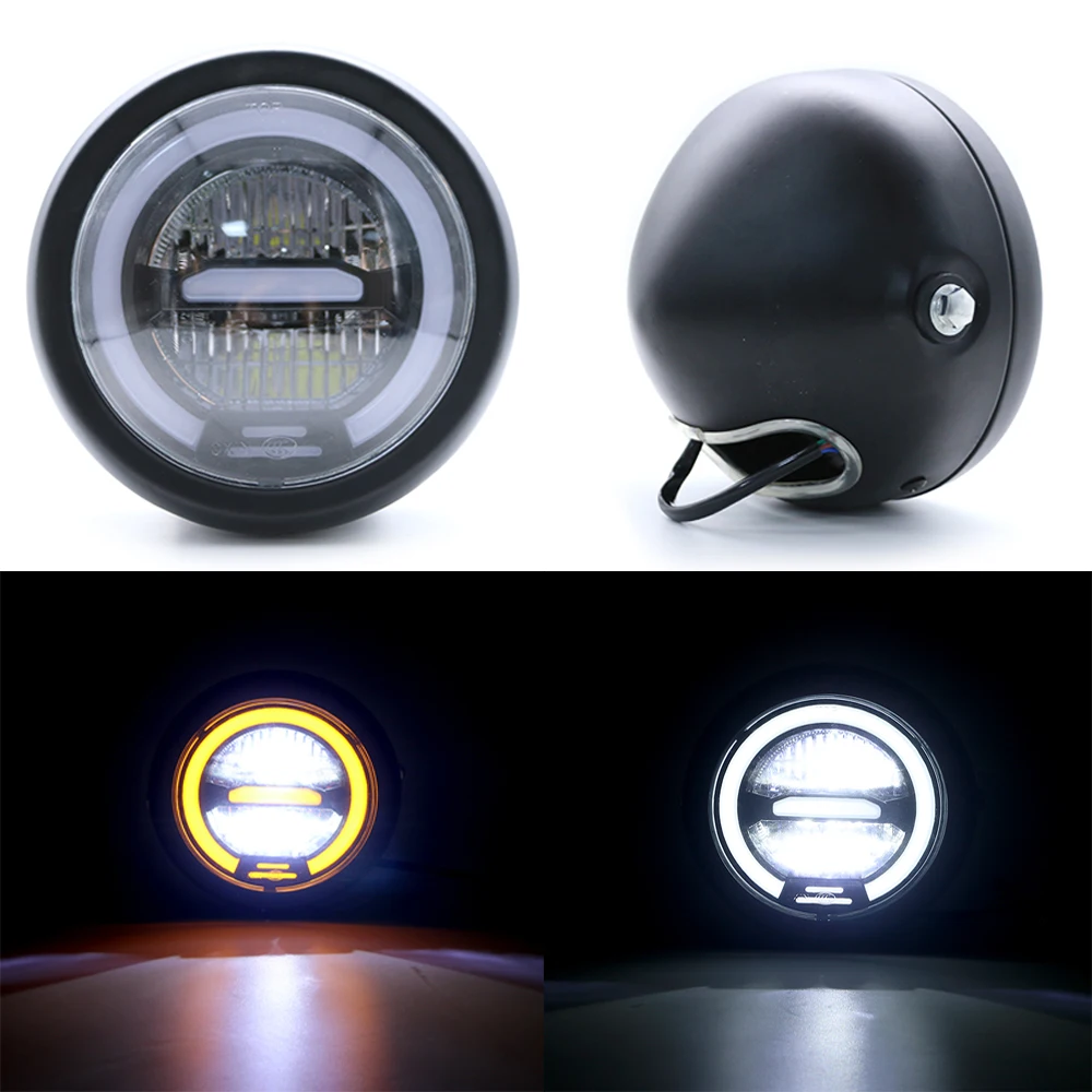 

6.5 inch Motorcycle LED Headlight Hi&Lo HeadLamp Bulb DRL for Harley Sportster Cafe Racer Bobber