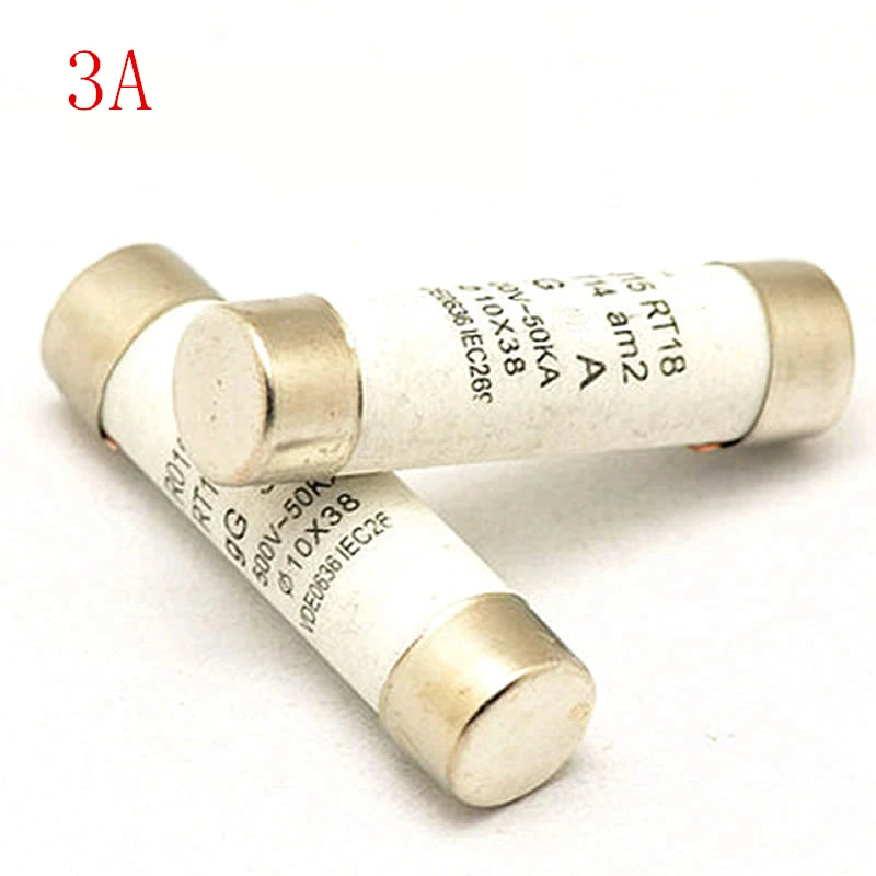 

20pcs/LOT POWDER-FILLED CARTRIDGE CYLINDRICAL FUSE RO15 Ceramic insurance pipe 10*38 3A 500V RT14 RT18 aM2 RT19 Ceramic fuse