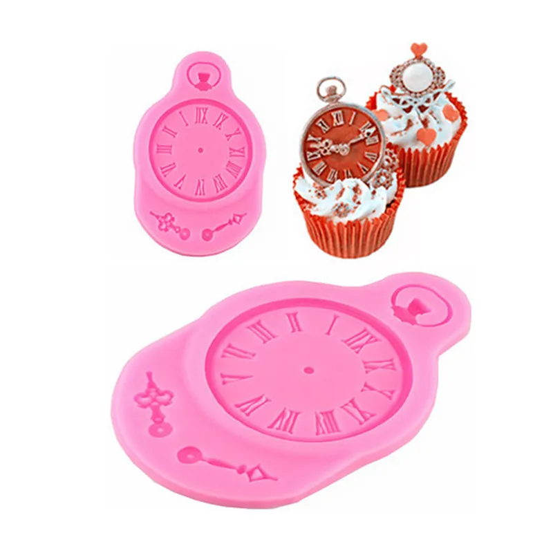 Cake Decorating Tools Watches And Clocks, Cartoon Liquid Fondant Cake Mold Handmade Chocolate Dessert Decoration Diy Bakeware