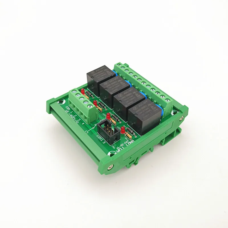 

DIN Rail Mount 4 Channel NPN Type 12V 15A Power Relay Interface Module,HF JQC-3FF-12V-1ZS Relay.