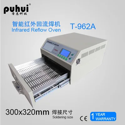 PUHUI EU/US T-962A 1500W Infrared IC Heater T962A Desktop Reflow Oven BGA SMD SMT Rework Station T 962A Reflow Wave Oven