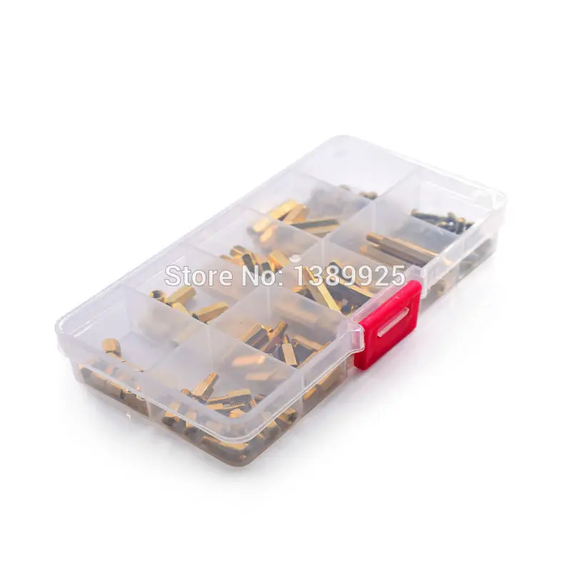 120pcs/lot M2.5 Series Hex Brass Spacer / Standoff + Nuts + Screws w/Storage Case Raspberry Pi 3 Accessories Kit