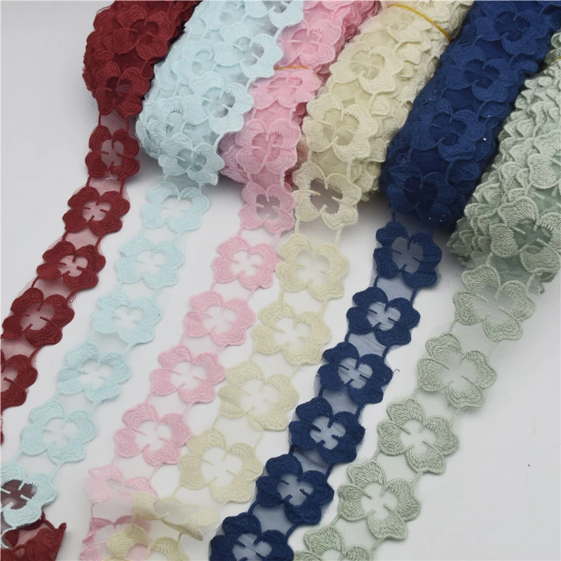 29yards delicate embroidered flower tulle lace trim for DIY eight colors size:5CM