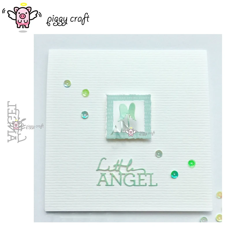 Piggy Craft Metall-Stanzformen, geschnittene Form, Engel, Buchstaben, Dekoration, Sammelalbum, Papier, Basteln, Messerform, Klingenstanzer, Schablonen
