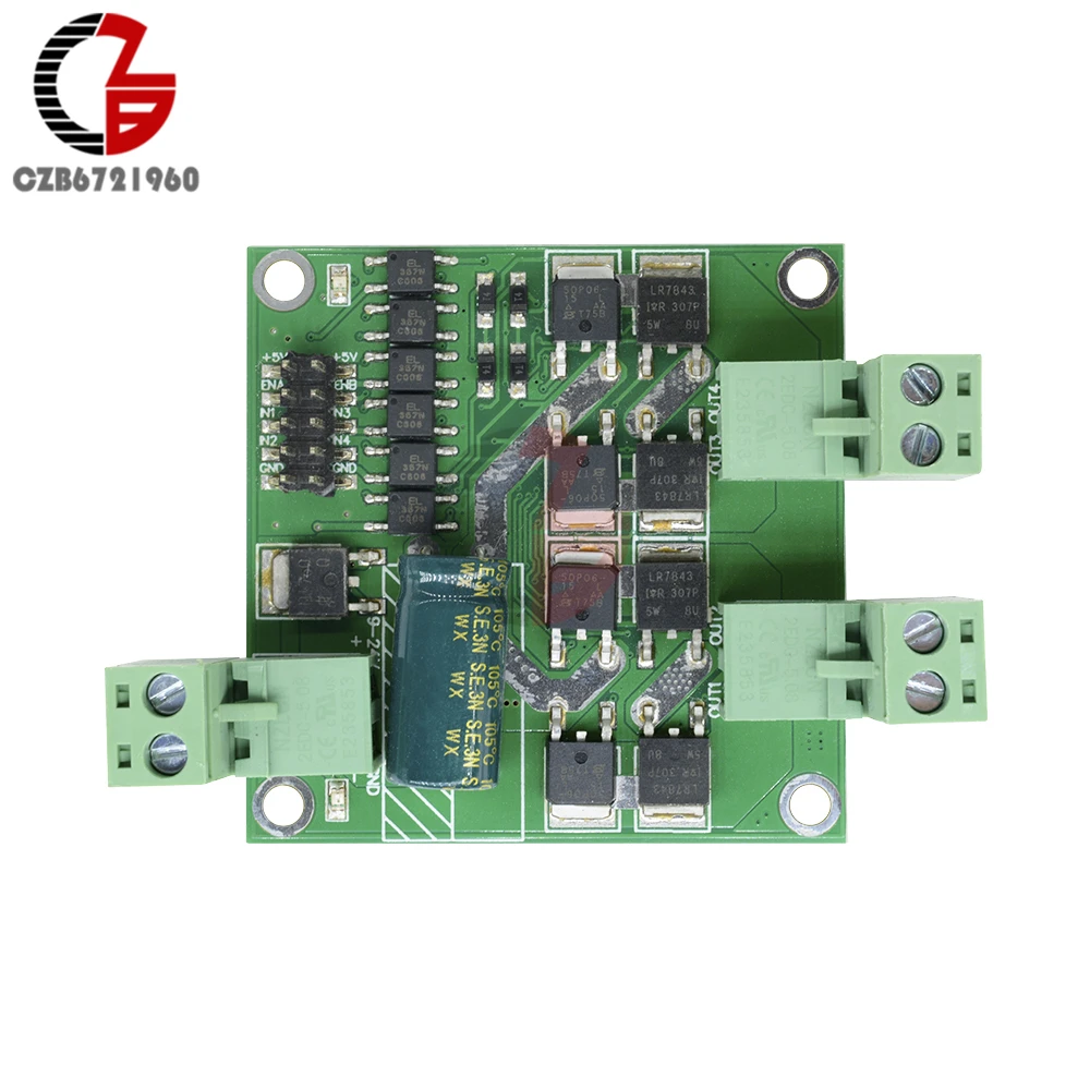 12V 24V 7A 160W Dual DC Motor Driver Module H-bridge L298 logic Control Signal Optocoupler PWM Drive Reversing Braking