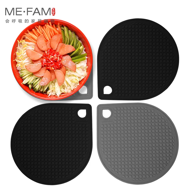 ME.FAM Water Drop Silicone Mat Non Slip Heat Insulation Placemat Bowl Plate Pad Cafe Restaurant Office Home Desktop Decoration