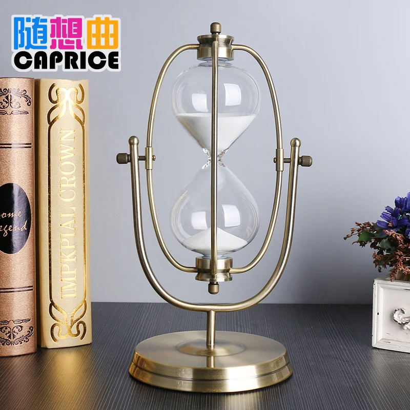 Gold plating time hourglass 15/30 minutes creative birthday Home Furnishing European decor desktop decoration